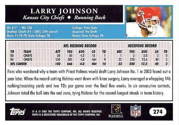 2005 Topps #274 Larry Johnson Back
