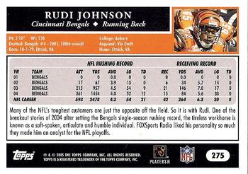 2005 Topps #275 Rudi Johnson Back