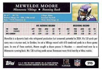 2005 Topps #295 Mewelde Moore Back