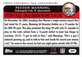 2005 Topps #327 Peyton Manning Back