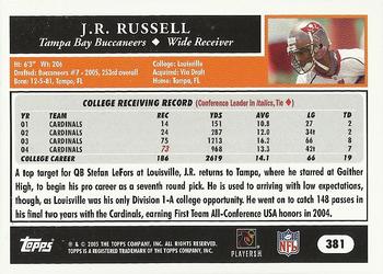 2005 Topps #381 J.R. Russell Back