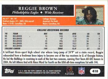 2005 Topps #410 Reggie Brown Back