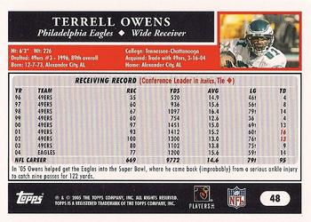 2005 Topps #48 Terrell Owens Back