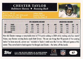 2005 Topps #67 Chester Taylor Back