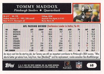 2005 Topps #68 Tommy Maddox Back