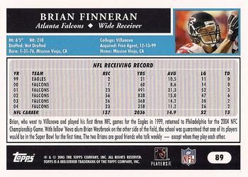 2005 Topps #89 Brian Finneran Back