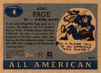 2005 Topps All American #4 Alan Page Back