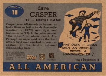 2005 Topps All American #10 Dave Casper Back
