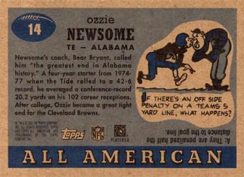 2005 Topps All American #14 Ozzie Newsome Back