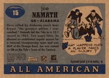2005 Topps All American #15 Joe Namath Back