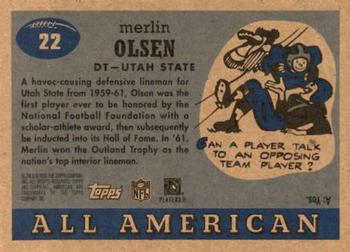 2005 Topps All American #22 Merlin Olsen Back