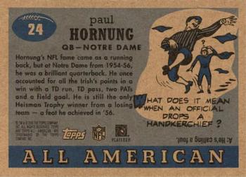 2005 Topps All American #24 Paul Hornung Back