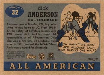 2005 Topps All American #32 Dick Anderson Back