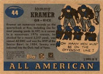 2005 Topps All American #44 Tommy Kramer Back