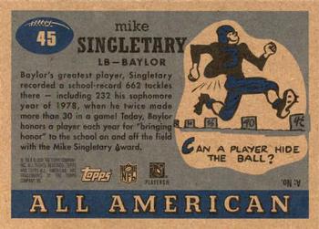 2005 Topps All American #45 Mike Singletary Back