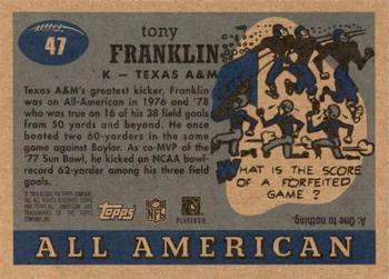 2005 Topps All American #47 Tony Franklin Back