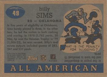 2005 Topps All American #49 Billy Sims Back