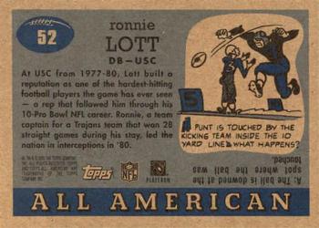 2005 Topps All American #52 Ronnie Lott Back