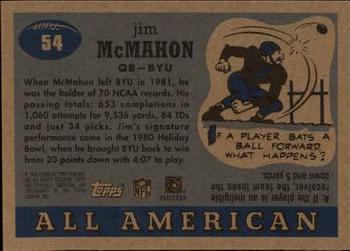 2005 Topps All American #54 Jim McMahon Back