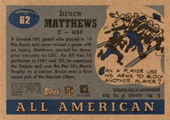 2005 Topps All American #62 Bruce Matthews Back