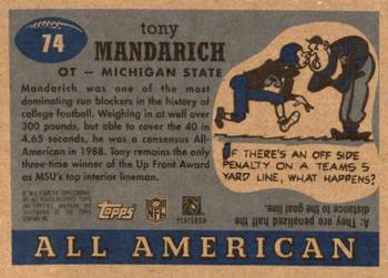 2005 Topps All American #74 Tony Mandarich Back