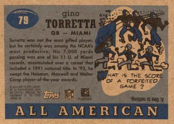 2005 Topps All American #79 Gino Torretta Back