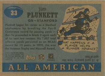 2005 Topps All American #33 Jim Plunkett Back