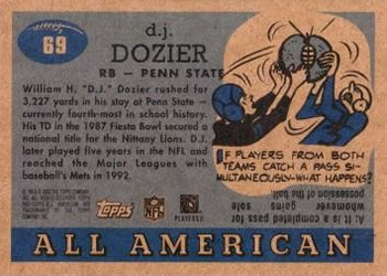 2005 Topps All American #69 D.J. Dozier Back