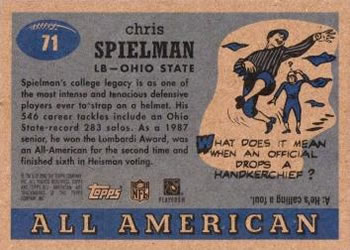2005 Topps All American #71 Chris Spielman Back