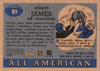 2005 Topps All American #91 Roland James Back