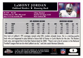 2005 Topps Chrome #8 LaMont Jordan Back