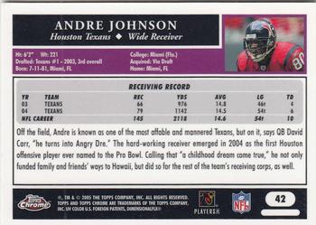 2005 Topps Chrome #42 Andre Johnson Back