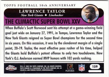 2005 Topps Chrome #159 Lawrence Taylor Back