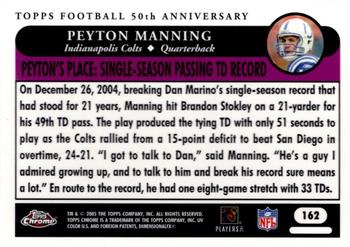2005 Topps Chrome #162 Peyton Manning Back