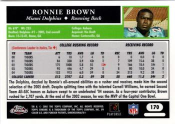 2005 Topps Chrome #170 Ronnie Brown Back