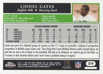 2005 Topps Chrome #214 Lionel Gates Back