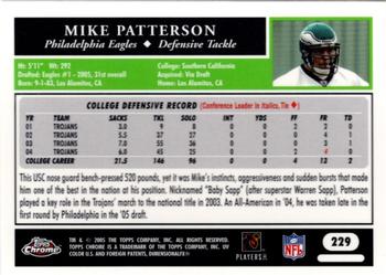 2005 Topps Chrome #229 Mike Patterson Back