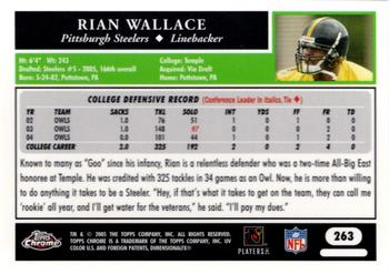 2005 Topps Chrome #263 Rian Wallace Back