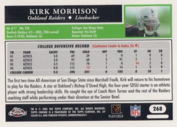 2005 Topps Chrome #268 Kirk Morrison Back