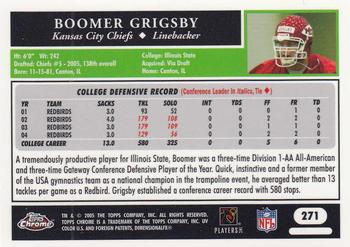 2005 Topps Chrome #271 Boomer Grigsby Back