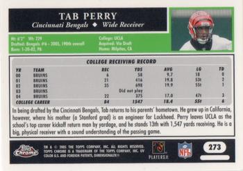2005 Topps Chrome #273 Tab Perry Back