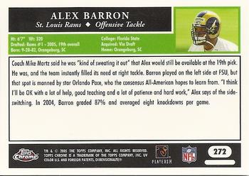 2005 Topps Chrome #272 Alex Barron Back