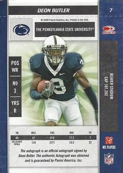2009 Playoff Contenders - College Rookie Ticket Autographs #7 Deon Butler Back