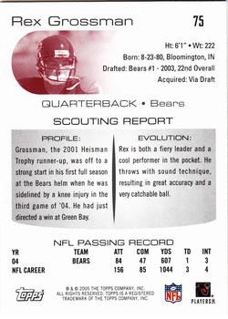 2005 Topps Draft Picks & Prospects #75 Rex Grossman Back