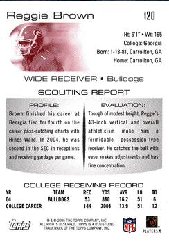 2005 Topps Draft Picks & Prospects #120 Reggie Brown Back