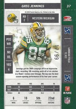 2009 Playoff Contenders - Playoff Ticket #37 Greg Jennings Back
