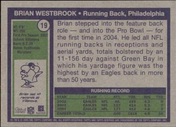 2005 Topps Heritage #19 Brian Westbrook Back