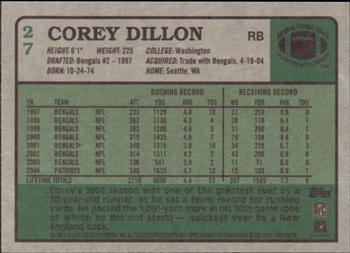 2005 Topps Heritage #27 Corey Dillon Back