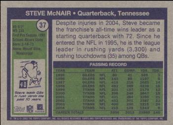 2005 Topps Heritage #37 Steve McNair Back