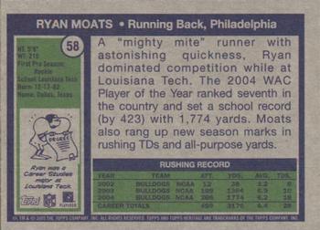 2005 Topps Heritage #58 Ryan Moats Back